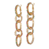 R.J. Graziano Goldtone Crystal Multi-Link Drop Earrings, 3-1/2"